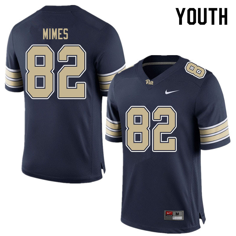 Youth #82 Kaymar Mimes Pitt Panthers College Football Jerseys Sale-Blue